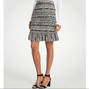 Ann Taylor Mixed Tweed Ruffle Skirt